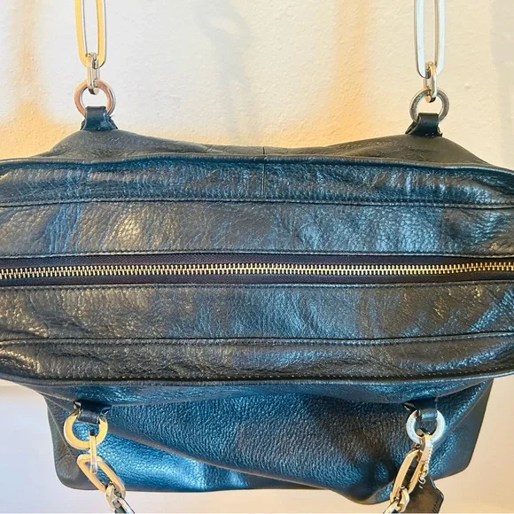 Coach Black Leather Tote with Gold Accents - Picture 7 of 15